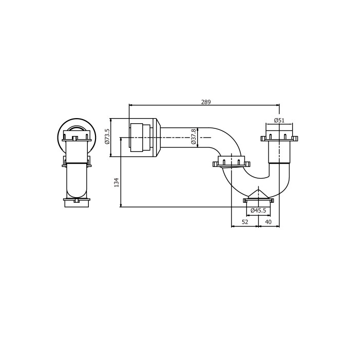 Trampa P universal 1 1/4 y 1 1/2 VAINSA
